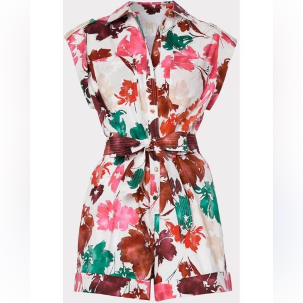 Milly Nora Watercolor Romper Size 2